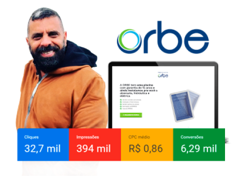 Logo Orbe Piscinas — cliente Grovio Ads